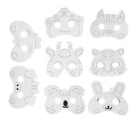 KONTONTY 1 Juego De Máscara En Para Fiesta De Cosplay Productos Artesanales De Sin Pintar Cabeza De Animal Peludo Cubiertas Para Colorear Máscara De Halloween Para Pintar