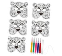 KONTONTY 1 Juego Máscara de globo de garabato mascaras para pintar Suave De colores animales fiesta máscara de mascarada máscara blanca de bricolaje Educación física
