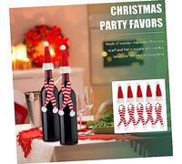 KONTONTY 10 Piezas Mini Gorro de Santa y Bufanda de Punto para Navidad Accesorios de Lana para Decoración de Botellas y Muñecos Suaves y para Manualidades y Fiestas