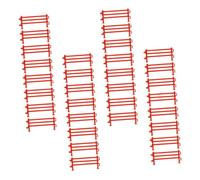 KONTONTY 100 Piezas de Valla de Juguete de 9 Cm, Color Rojo Marrón, Material PP Duradero, Mini Valla Decorativa para Escenas de Zoológico y Militar, Accesorios para Maquetas y Juego