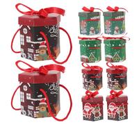 KONTONTY 16piezas Bolsas De Obsequio De Navidad Para Dulces Unidades Caja De Regalos Navideños Caja De Embalaje Navideño Suministros Para Fiestas Navideñas Recuerdo De Fiesta Navideña