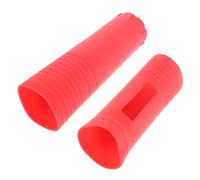 KONTONTY 2 Piezas Antideslizante para Micrófono Inalámbrico Protector de Silicona Funda Roja para Mango Accesorio Profesional para Ktv y Presentaciones