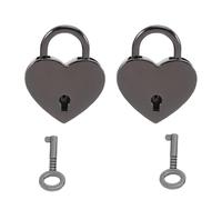 KONTONTY 2 Piezas Candado en forma de corazón mechón de puerta pequeña cerraduras pequeñas bloqueo diario para gabinetes mini cerradura Black