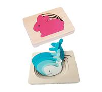 KONTONTY 2 Piezas Rompecabezas de Animales Games Puzzle Animales The Learning Game Toys Puzzles Capas Multi Rompecabezas educativos Juguetes de Rompecabezas de Madera