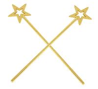KONTONTY 2 Piezas Varita mágica Fairy Costume Toys Kinder Delice Prop de actuación Gala ángel decoración Sable de luz varitas mágicas para Varita Estrella Dorada Resina Golden