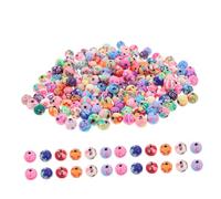 KONTONTY 200 Piezas Redondas Cuentas de Arcilla Polimérica Flores Coloridas Separadores Sueltos para Collares Pulseras Accesorios para Manualidades