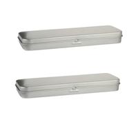 KONTONTY 2piezas Estuche para Lápices Metálico Doble Compacto Organizador Portátil para Bolígrafos Papelería Escolar y Hogar Elegante y Práctico Limpieza De Escritorio