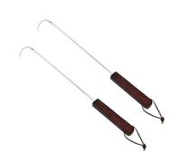 KONTONTY 2piezas Gancho Para Carne De Acero Inoxidable Palitos Para Asar Largos Utensilios De Cocina Para Playa Antideslizantes Para Uso Cocinas Al Aire Plateados