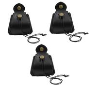 KONTONTY 3 Piezas Bolsa de Dados de Cuero Estuche Vintage para Almacenamiento de Dados Bolsa con Cierre de Cuerda para Monedas y Accesorios Pequeños