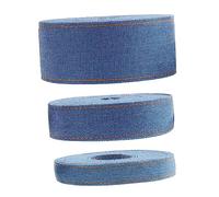 KONTONTY 3 Piezas Cintas de Tela Vaquera para Manualidades Cinta Lazo Resistente para Envolver y Decoración Diy Colores y Anchos