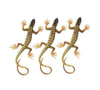 KONTONTY 3 Piezas Figurita de Lagarto Artificial Decoración de Escritorio y Jardín Juguete de Reptil Simulado Adorno de Lagarto para Bromas