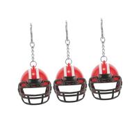 KONTONTY 3 Piezas Llavero Casco Mini Fútbol Rugby Hockey Resistente Colgante Estrella para Mochilas Accesorios Deportivos Fans Coleccionistas