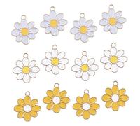 KONTONTY 30 Piezas colgante de de aceite de flor encanto de forma de flor encantos de la flor de la margarita missangas para bijuteria Collar con colgante encantadores colgantes