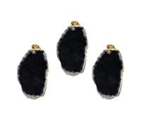 KONTONTY 3piezas Colgante De Ágata Bañada Dije De Piedra Natural Irregular De Accesorio Para Collar Suéter Carillón De Viento Manualidades Diy