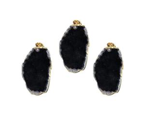 KONTONTY 3piezas Colgante De Ágata Bañada Dije De Piedra Natural Irregular De Accesorio Para Collar Suéter Carillón De Viento Manualidades Diy