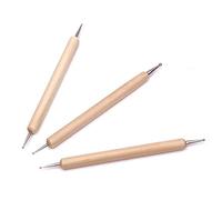 KONTONTY 3piezas Estiletes Para Escultura Punzones De Doble Punta Mango De Madera Para Proyectos Artísticos y Repujado Papel