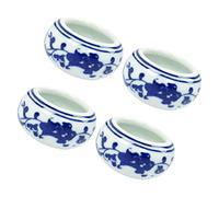 KONTONTY 4 piezas Platos de Tinta de Porcelana Azul y Blanca Soporte para Pinceles de Caligrafía Multifuncional para Lavado y Diseño y Duradero Color Aleatorio Color Aleatorio