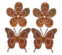 KONTONTY 4piezas Silueta De Decoración De Hierro Forjado De Maceteros Colgantes De Bonsái Diseño De y Flor Adorno Colgante Para Árbol Decoración Para Jardín o Hogar
