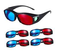 KONTONTY 5 gafas 3D de plástico rojo y azul con amplia aplicabilidad y fácil manejo para juegos y experiencia cinematográfica