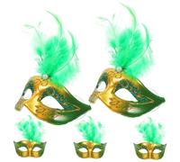 KONTONTY 5 Piezas mascara de princesita Máscaras color Mini máscara de mini muñecas para fiesta máscara para muñecas accesorio de mini máscara el plastico Green