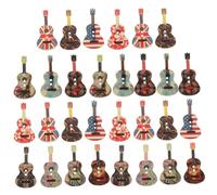 KONTONTY 50 Piezas Botones de Madera Forma de Guitarra Pack para Manualidades y Decoración Colores Aleatorios y Diseño Vintage para Diy Ropa y Accesorios Color Aleatorio