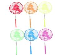 KONTONTY 6 Piezas Redes Portátiles para Atrapar con Mango Telescópico Inoxidable para Atrapa y Pesca al Aire Azul Amarillo Naranja Rojo Verde