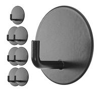 KONTONTY 8 Ganchos Adhesivos Multipropósito y Autoadhesivos para Pared de Acero Inoxidable Color Negro Ideales para Cocina y Almacenamiento sin Perforar