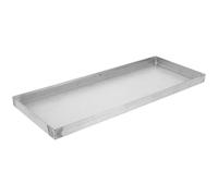 KONTONTY Bandeja Rectangular para Macetas de Acero Inoxidable, Plata | Superficie Lisa y No Porosa, Protección de Encimeras y Patio, para Jardineras y Hierbas