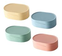 KONTONTY Caja De Jabón De Viaje 4 Jaboneras Desmontables Diseño Práctico Jabonera Drenable