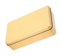 KONTONTY Caja Rectangular de Hojalata Dorada con Tapa Envase Metálico para Almacenamiento Doméstico Regalos y Decoración Navideña Caja para Dulces Joyas y Recuerdos de Boda Tamaño