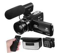 KONTONTY Cámara de Pantalla táctil cámara para vlogging Camara de Video Digital Vlogs cámara de inspección de vídeo Cámaras de vídeo para filmar el plastico Negro