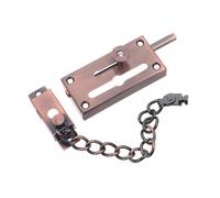 KONTONTY Cerradura de Cadena Larga para Puerta de Entrada, Pestillo de Seguridad Manual en Acero Inoxidable, Protección Antirrobo para Hogares y Oficinas, Color Rojo Antiguo, Cerradura con