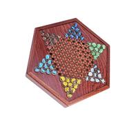 KONTONTY Chinas de Madera para Niños y Adultos Juego de Mesa Educativo Hexagonal con de Vidrio para 2 a 6 Jugadores Diversión Familiar Damas