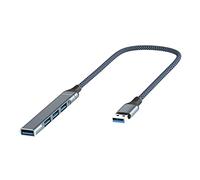 KONTONTY Concentrador USB 3.0 4 Puertos para Portátil Adaptador USB Múltiple Compacto y Portátil para Computadora Escritorio Ordenado Transferencia Rápida De Datos