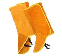 KONTONTY Cubiertas Protectoras para Botas de Soldador de Cuero Bovino Resistentes a Chispas Calor, Ignífugas, Talla Corta, para Uso Industrial y Trabajo en Soldadura,