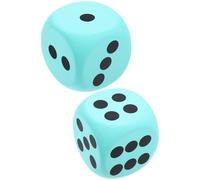 KONTONTY Dados Grandes de Espuma Eva 8 Cm, Dados de Fiesta Color Azul Claro, 2 Piezas Esquinas Redondeadas para Juegos Infantiles, Actividades Matemáticas y Reuniones Sociales
