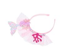 KONTONTY diadema de sirena diadema sirena decoración diadema de sirenita diadema de disfraz de sirena banda para el cabello de fiesta Accesorios para el cabello de cosplay paño Rosy