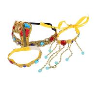 KONTONTY Diadema Serpiente Egipcia y Pulsera Ajustable de Cleopatra, Accesorio Disfraz Mujer, Conjunto Ligero para Carnaval y Fiesta Temática, Estilo Antiguo Egipto, Tamaño Único