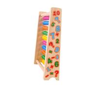 KONTONTY Estante Informático Colorido Juguetes Herramienta para Contar Soporte De Ábaco Contando Juguete Contando Material Didáctico De Madera Colorful