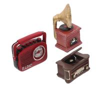 KONTONTY Figura Decorativa de Fonógrafo y Radio de para Estanterías Mesas y de Muñecas Adorno y Silencioso