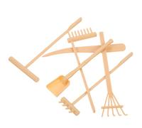 KONTONTY Herramientas de Jardín Zen para Mesa de Arena, Mini Rastrillos de Plástico, 6 Piezas Amarillas, Tamaño Pequeño, Ideales para Manualidades, Decoración y Juegos de Caja de Arena