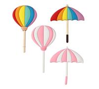 KONTONTY Imanes de Nevera Creativos Forma de Paraguas y Globo, 4 Piezas de Pvc Flexible Magnético para Colgar Notas y Decorar Cocina, Compactos y Ligeros