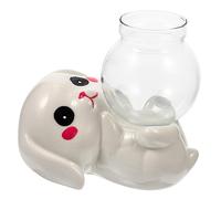 KONTONTY Jarrón De Cerámica Forma De Conejo Decoración De Escritorio para Oficina Adorno De para Sala De Estar Jarrón De Conejo para Centros De Mesa