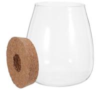 KONTONTY Jarrón de Vidrio Hidropónico para Plantas con Tapón de Corcho Perforado, Tamaño Grande, Kit de Propagación de Esquejes para Hidroponía, Recipiente para Cultivo en Oficina y Hogar,