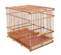 KONTONTY Jaula De para Pájaros Pequeños Portátil y Ligera Protector De Jaula para Pinzones Canarios Periquitos Decorativa Tejida De Bambú