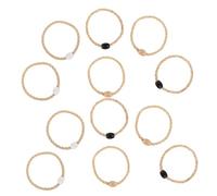 KONTONTY Juego Aros De Cuerda 12 Piezas para Niños y Adultos, Tamaño Mediano, Portátil, Juego De Feria Exterior para Césped y Playa, Set De Anillos (, Madera