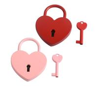 KONTONTY Juego de 2 Candados Forma de Corazón Llave, Diseño Compacto y Fácil de Llevar, Aleación de Zinc para Seguridad en Equipaje y Deseos de Pareja