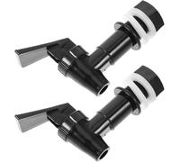 KONTONTY Juego de 2 Grifos de Repuesto para Enfriadores de Agua, Plástico Duradero Negro, Compatible Botellas de Vidrio, Dispensadores de Agua Fría y Garrafas Rellenables, Válvula
