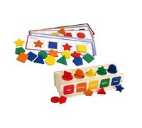 KONTONTY Juego de Juguetes Sensoriales para Niños, Clasificador de Formas y Colores Pequeño, de Madera Natural, Educativo y Divertido para Bebés, Desarrollo Temprano, Aprendizaje y Motor