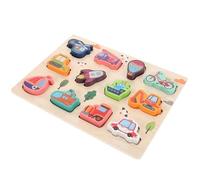 KONTONTY Juego de Rompecabezas de Madera Montessori para Pequeños de 1 a 2 Años Tablero de Emparejamiento de Formas de Transporte Juguete Educativo para Desarrollo Motriz y Memoria